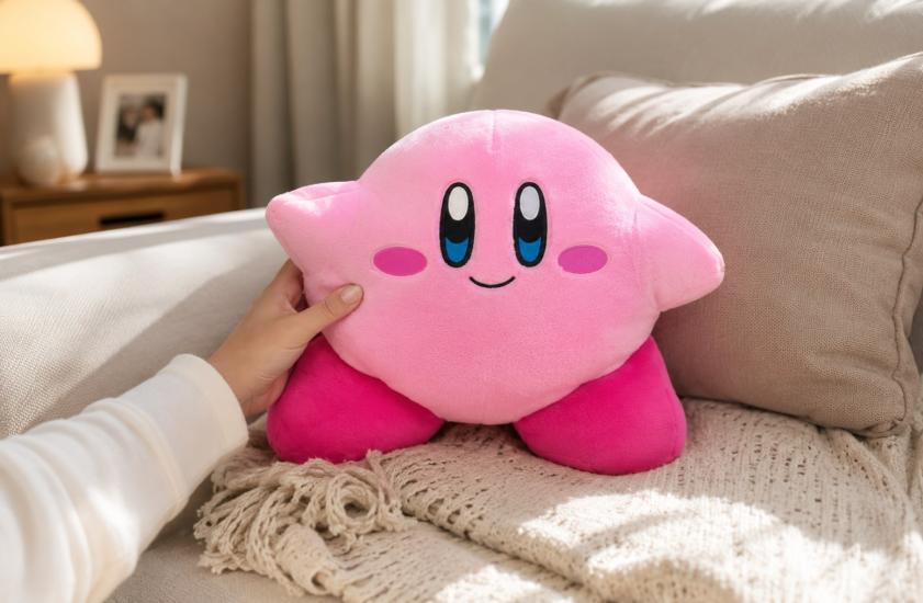Sevimli Pembe Peluş Yastık Dekoratif Yumuşak Dolgulu Koltuk ve Yatak Yastığı 30 cm