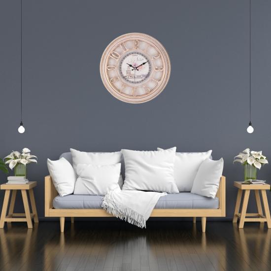 45 Cm Eskitme Çerçeve Kabartma Duvar Saati