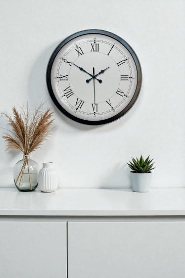 40 cm Siyah Metal Retro Duvar Saati