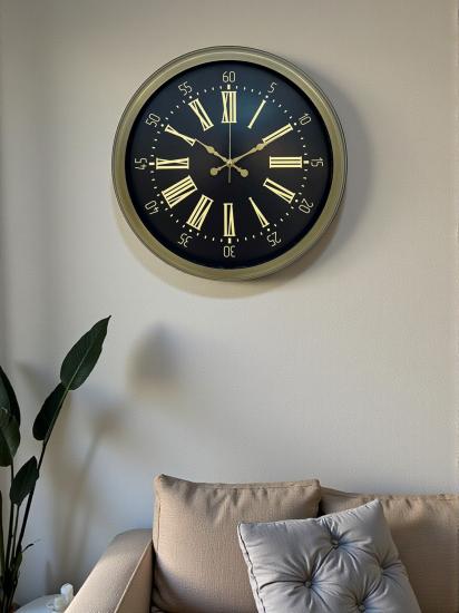 40 Cm Metal Antik Roma Eskitme Duvar Saati