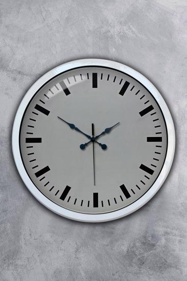 40 cm Beyaz Metal Sade Duvar Saati