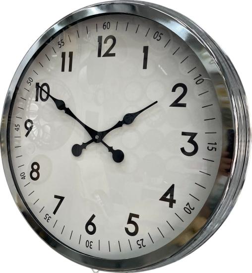 60 cm Krom Metal Dekoratif Duvar Saati