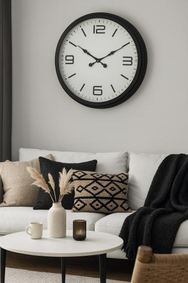60 cm Siyah Metal Dizayn Duvar Saati