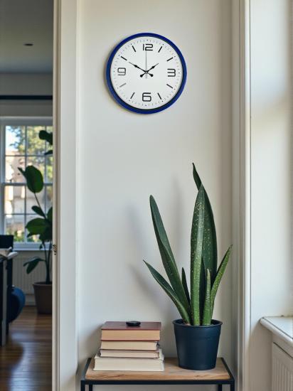 36 Cm Lacivert Modern Dekoratif Duvar Saati