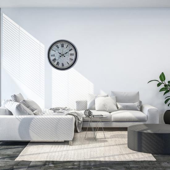 Gri 36 Cm Atlas Modern Tasarım Duvar Saati
