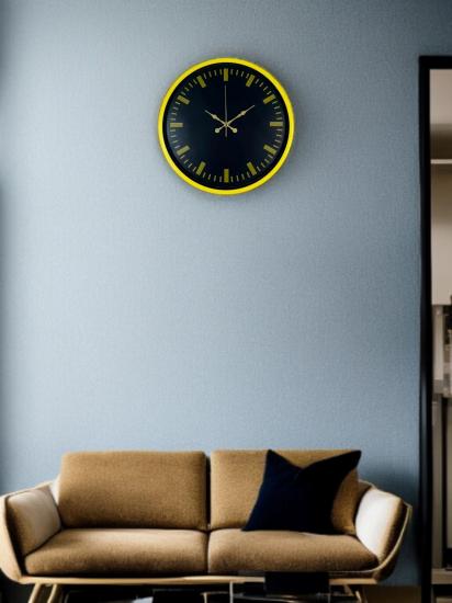 36 Cm Sarı Dekoratif Duvar Saati