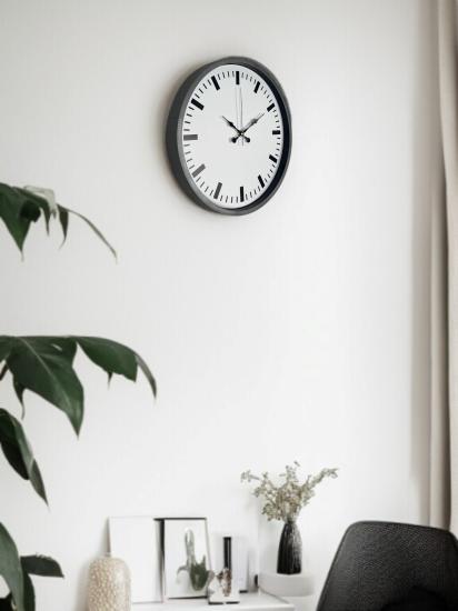 36 Cm Gri Sade Dekoratif Duvar Saati