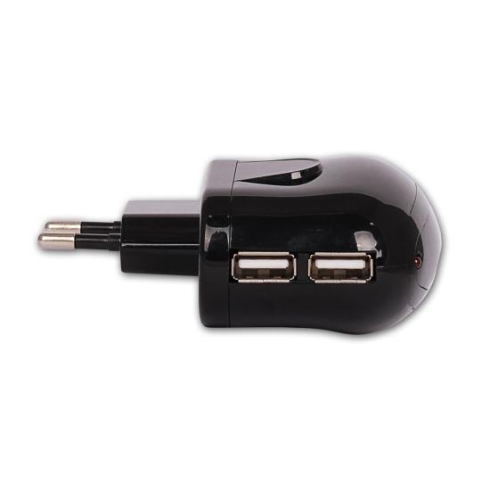 Sylar RETRO 5V 2.1A iPad, Tablet, Telefon USB Şarj Adaptörü - Siyah - Çift USB