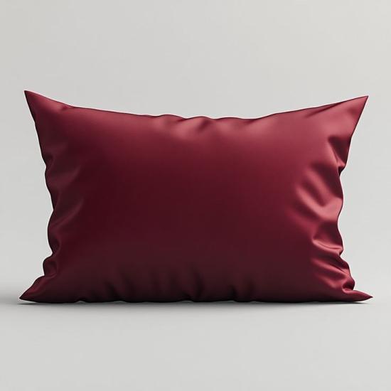 İpek Dokulu Mikrosaten Saten Yastık Kılıfı 50x70 (2’li Set) – Bordo – Saç ve Cilt Dostu