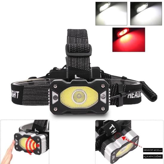 4 Modlu Sensörlü Şarjlı Güçlü Kafa Lambası Wt-248 - XPG + COB LED Fener