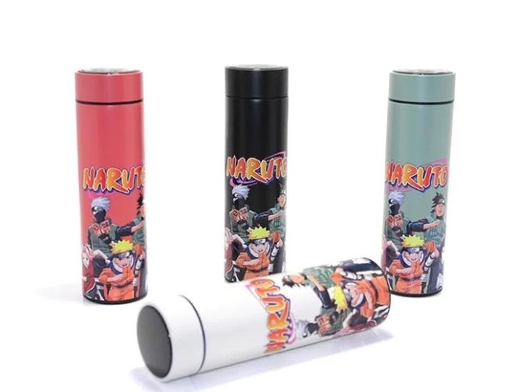 Anime Baskılı Dijital Göstergeli Termos 500 Ml - Isı Ölçerli Çelik Matara