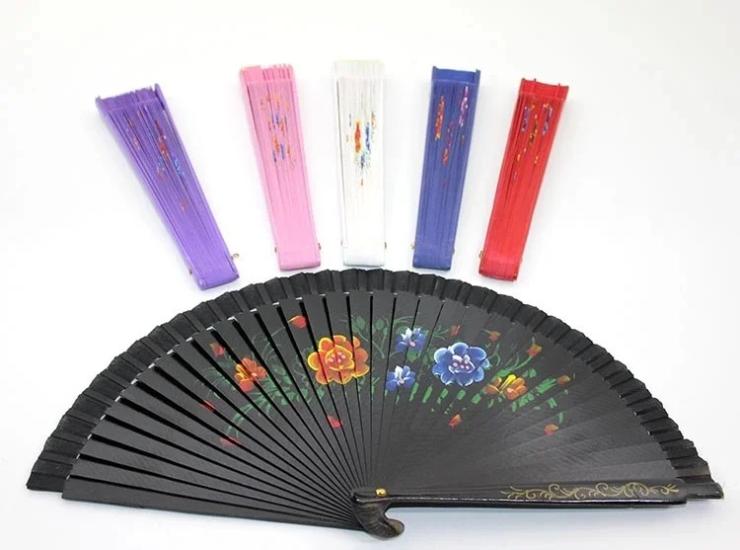 Ahşap Yelpaze 23 cm - Tamamı Ahşap Oyma İşçilikli Hediyelik Yelpaze