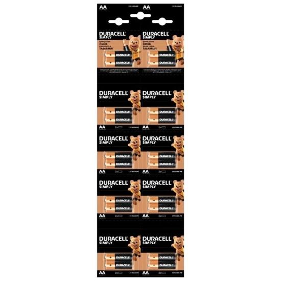 Duracell 20’li Kartela AA 1.5 Volt Kalem Pil -Uzun Ömürlü LR6/MN1500 Alkalin Pil
