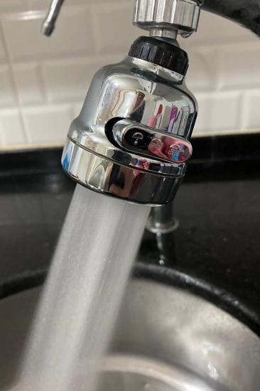Krom 3 Fonksiyonlu Mutfak Musluk Başlığı 360 Derece Döner Tasarruflu Lavabo Ucu