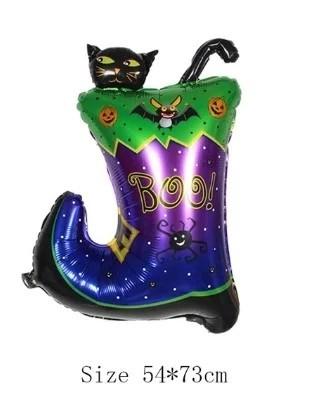 Halloween Bal Kabağı ve Şapkalı Kedi Folyo Balon | 23x35 İnç Dev Parti Balonu
