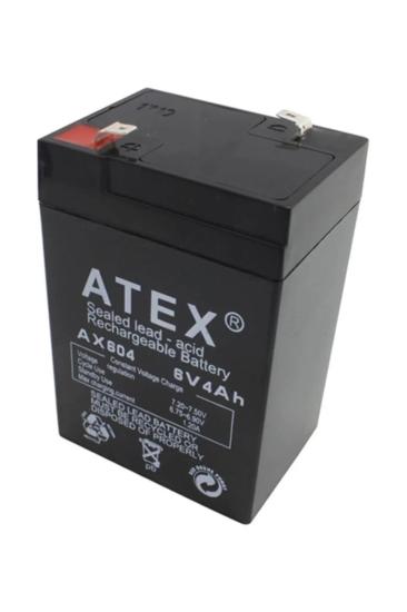 Atex Şarjlı Kuru Akü 6V 4Ah - Bakımsız Yedek Güç Kaynağı (10.5x7x4.5 cm)