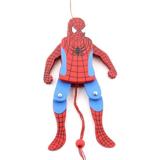 Ahşap Salınan Ağ Ustası Kahraman Figürü - 19 cm Dekoratif Hareketli Heykelcik