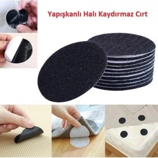 Halı ve Kilim Kaydırmaz Cırt | 5 cm Çapında Yıkanabilir / Yapışkanlı Sabitleyici