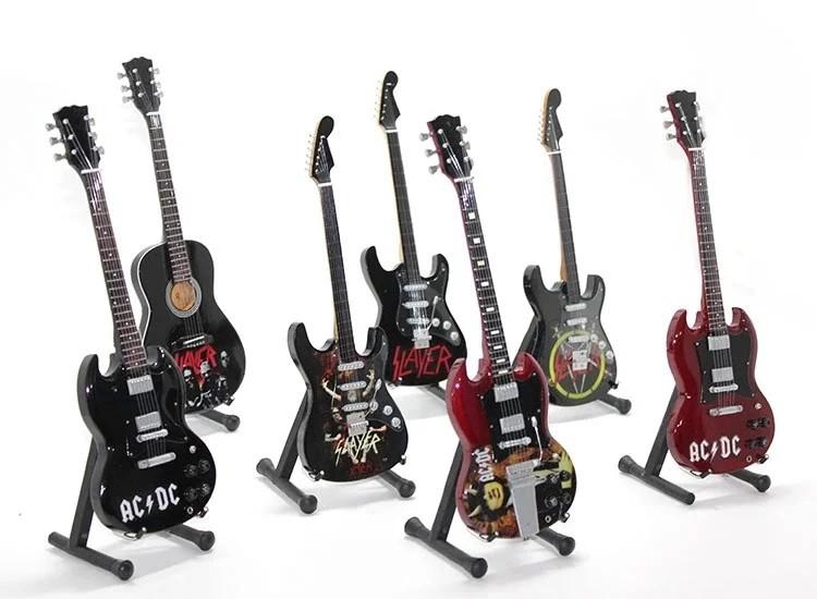 Dekoratif Gitar Küçük - 23x7,5 cm Müzik Temalı Masaüstü Hediyelik Obje