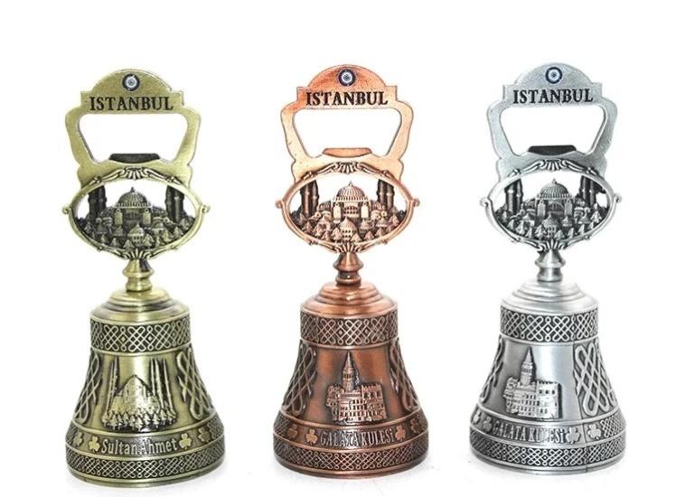 İstanbul Temalı Metal El Zili | 12 cm Nostaljik Dekoratif Masa ve Resepsiyon Zil