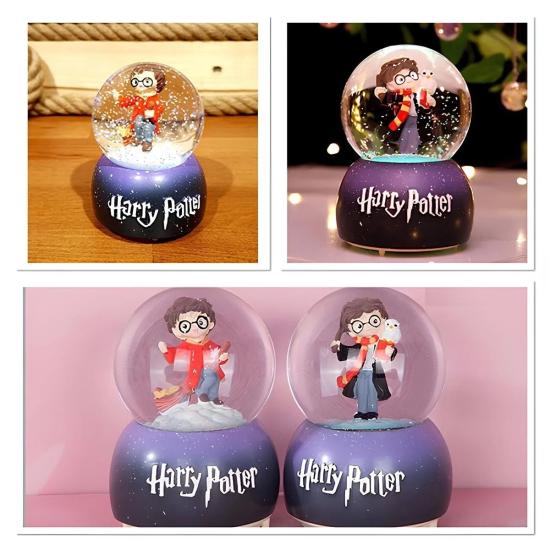 Harry Potter Kar Küresi | 16 cm Işıklı Müzikli ve Otomatik Üflemeli Büyük Boy