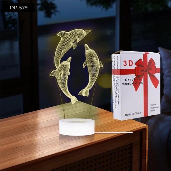 Dempower Yunus Şekilli Gece Lambası - Dekoratif 3D Görünümlü Estetik Aydınlatma