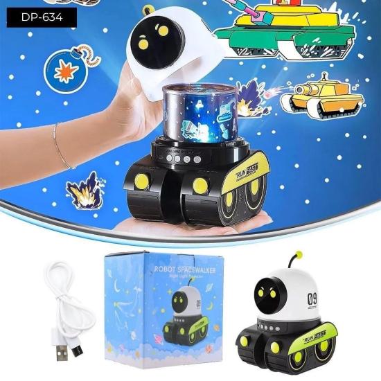 Dempower Robot Şeklinde Projektör Lamba - 360 Derece Dönebilen Gece Lambası