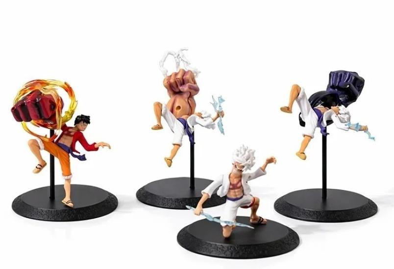 Anime One Piece Luffy Figürü 4’lü Set - Dekoratif Koleksiyon Serisi