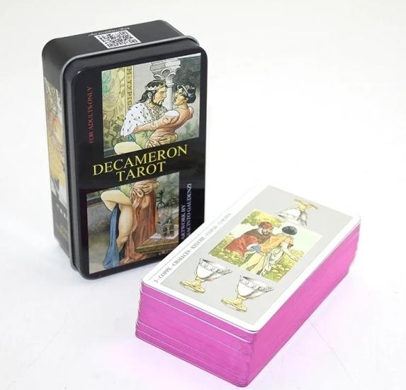 Decameron Metal Kutulu Tarot Kartı - 11,5 cm Özel Tasarım Sanatsal Deste