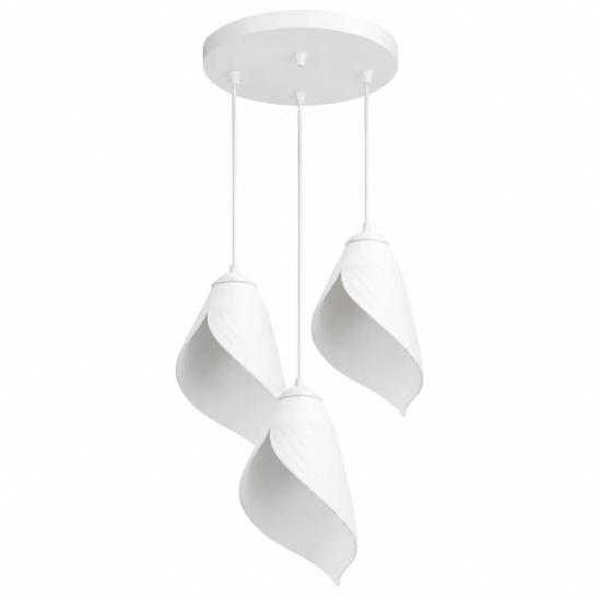 Yaprak Şekilli Beton Dokulu Salon / Oturma Odası Üçlü Sarkıt Avize