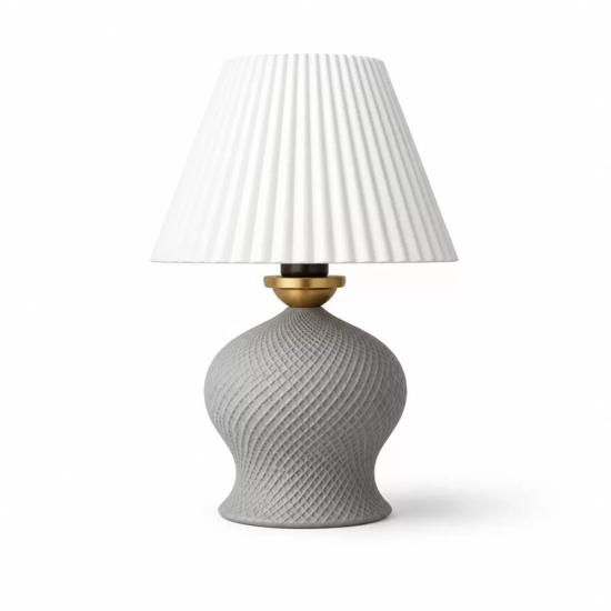 Luxury Tasarımlı Abajur – Yatak Odası Ve Çocuk Odası İçin Dekoratif Aydınlatma 31x45 Cm Alt Gri