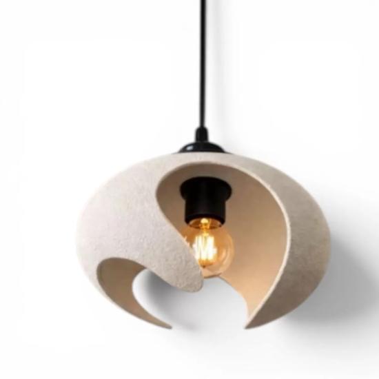 Beton Dokulu İskandi̇nav Premi̇um Salon Oturma Odası Avize 21 X 26 Cm Beyaz