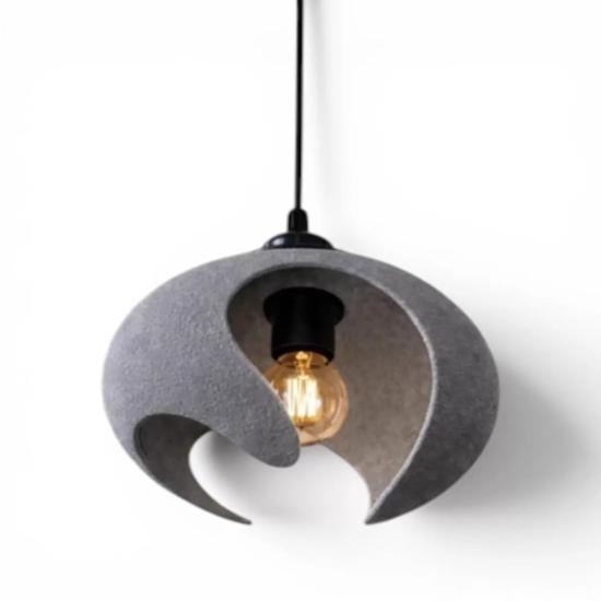 Beton Dokulu İskandi̇nav Premi̇um Salon Oturmaodası Avize 21 X 26 Cm Gri