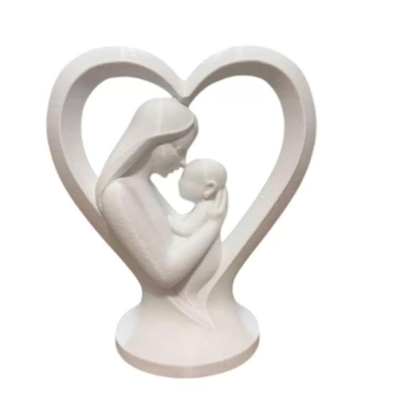 Anne Bebek Dekorati̇f Salon Oturma Odasi Biblo – Salon Ve Ofis İçin Dekoratif Ürün 20 Cm Beyaz