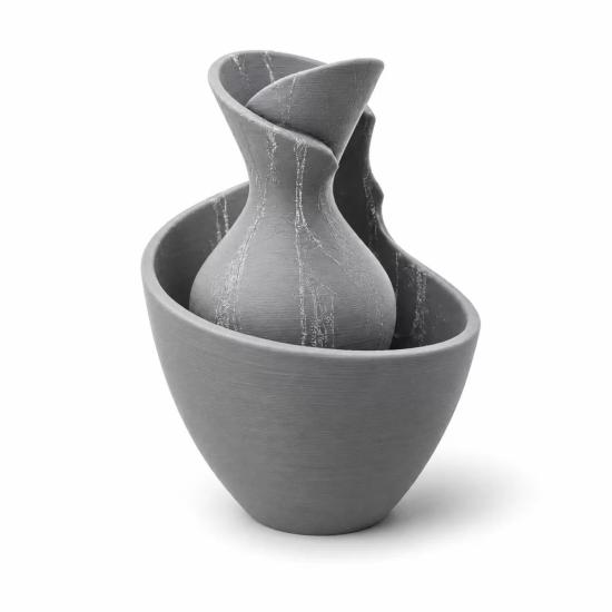 3d Baski Tigea Vazo 15cm Gri