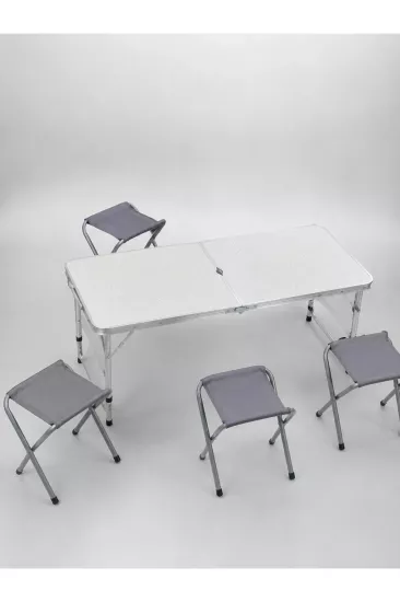  4 Tabureli Taşınabilir Kamp Masası