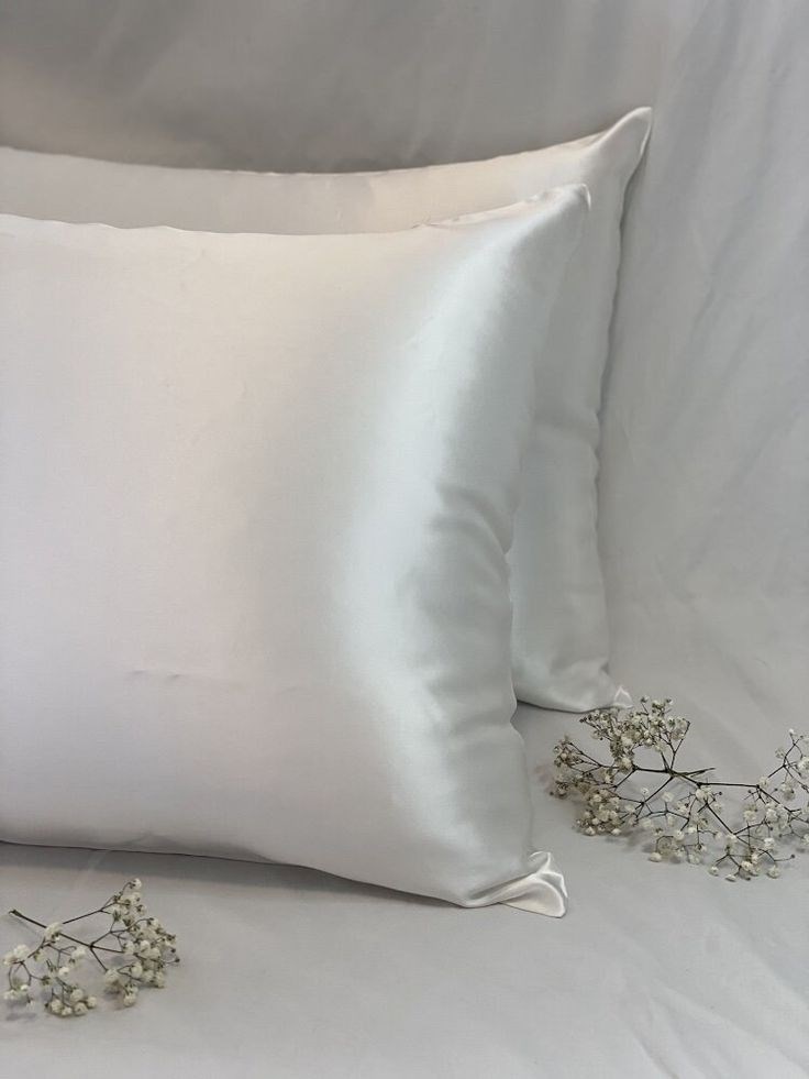 2’li  İpek Dokulu Saten Yastık Kılıfı 50x70 – Beyaz – Mikrosaten, Saç ve Cilt Dostu