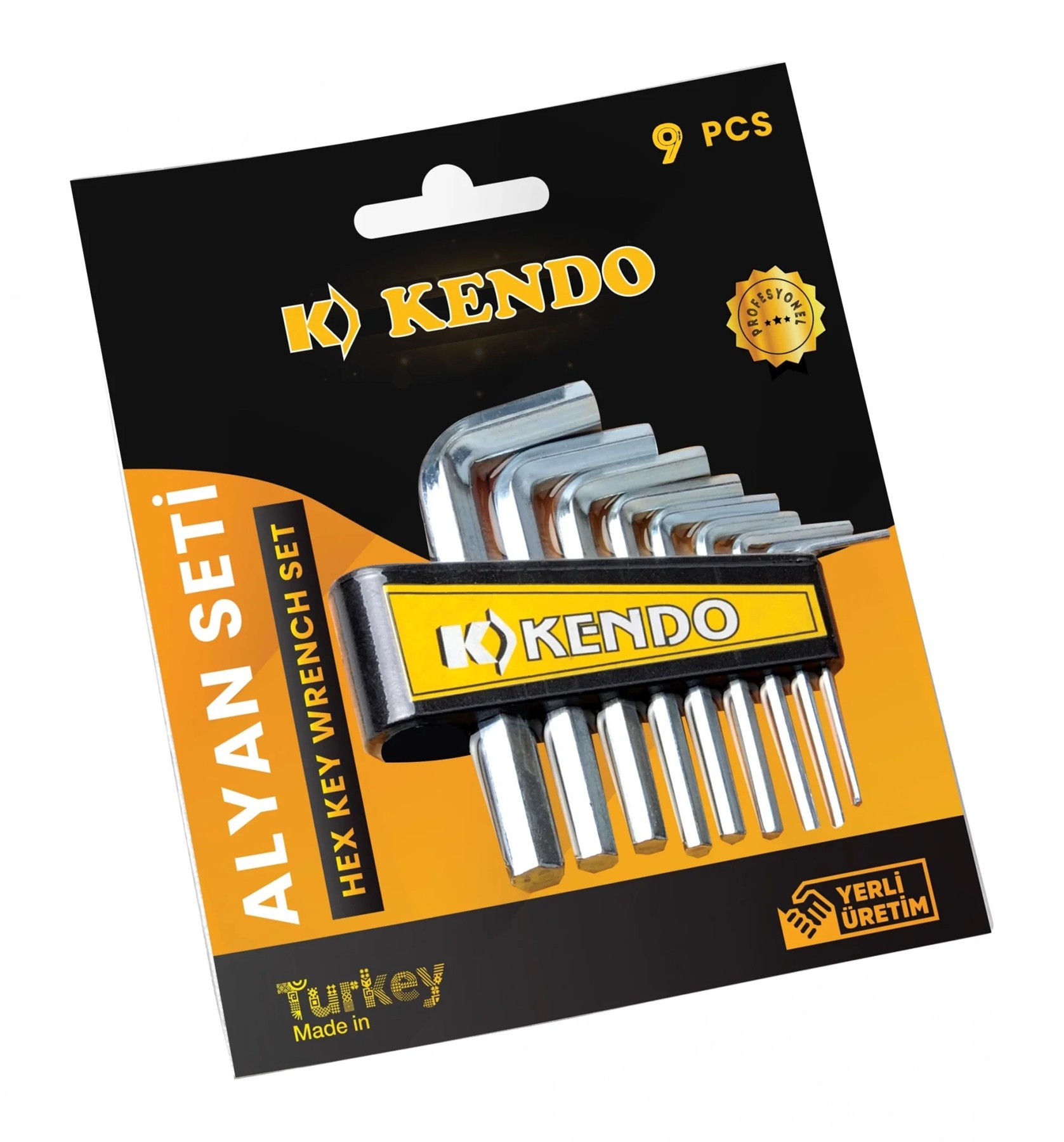 9 Parça Alyan Anahtar Seti 1.5-8 mm L Tipi Çelik Somun Sıkma ve Montaj Takımı