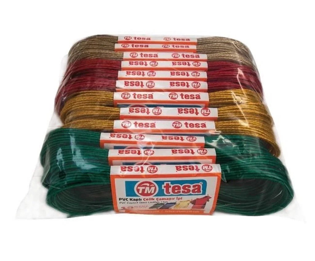 Temsan 12’ Li Pvc Kaplama 10 Metre Çelik Çamaşır İpi