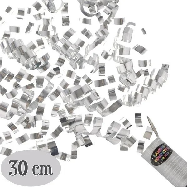Gümüş Renk Konfeti 30 Cm | Düğün, Nişan ve Parti Eğlence Aksesuarı