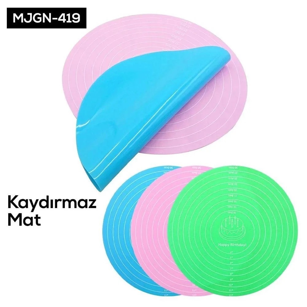 Kaydırmaz Silikon Hamur Açma Matı | 50x40 cm Ölçülü Silpat Hamur Hazırlama Matı