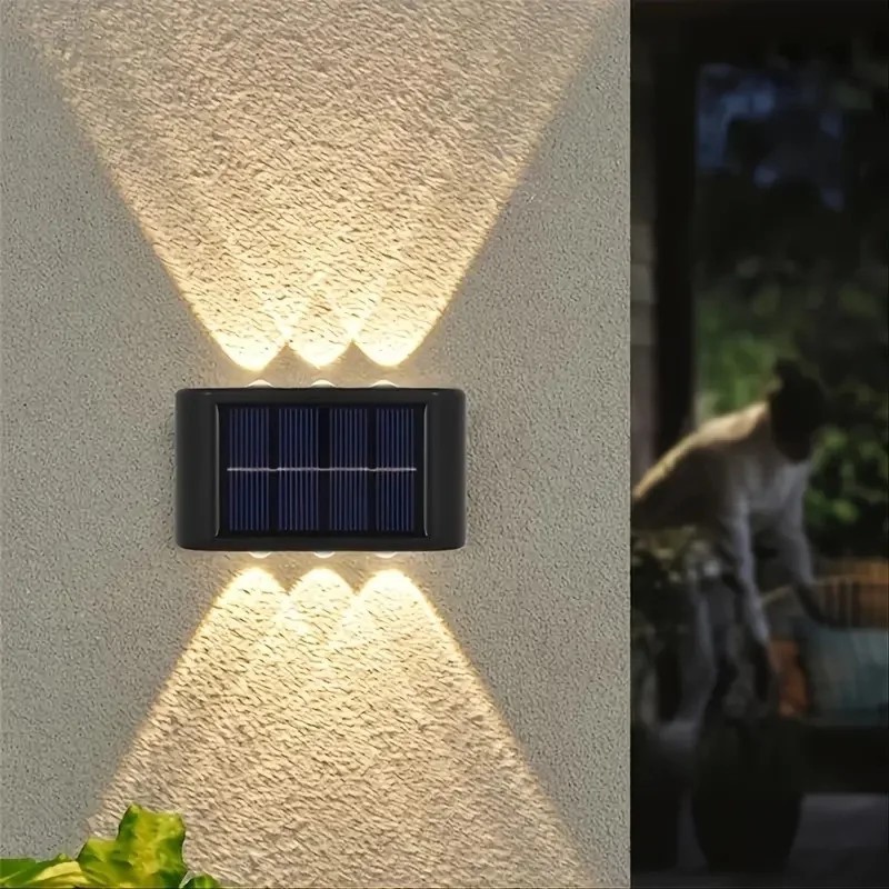 2’li Solar Bahçe Duvar Aydınlatması - 6 Ledli Gün Işığı Güneş Enerjili Lamba