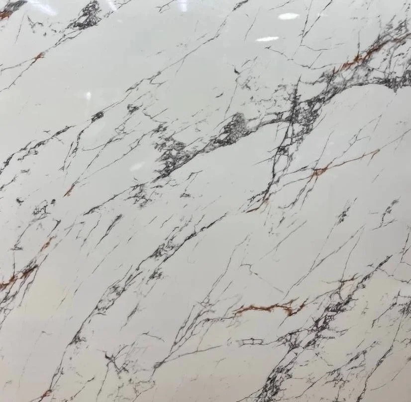 Beyaz Mermer Desenli Yapışkanlı Folyo - 5 Metre Isı, Su Geçirmez Kaplama Kağıdı