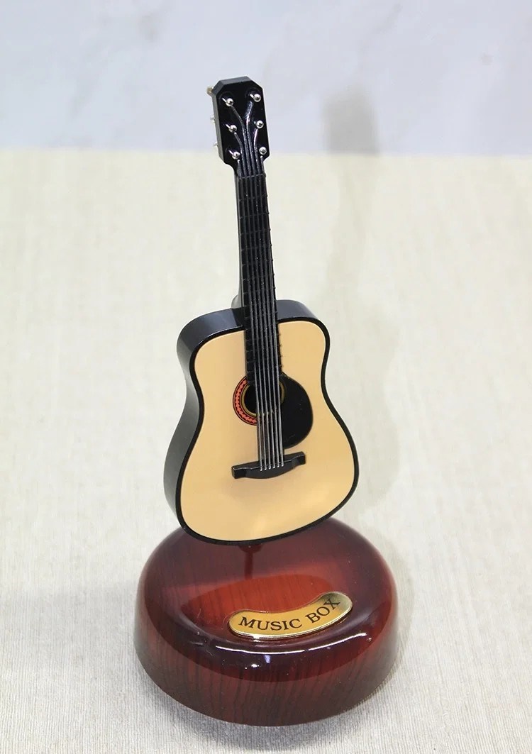 Nostaljik Gitar Tasarımlı Müzik Kutusu | Dekoratif Hediyelik Gitar Figürlü