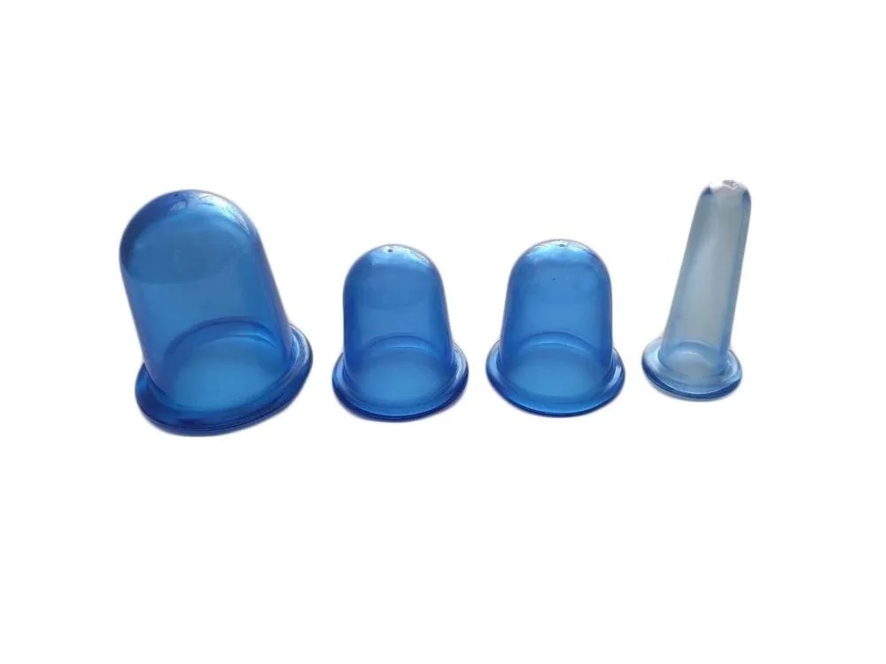 4 Boy Yüz ve Vücut Masaj Kupası Seti - Medikal PVC Vakumlu Facial Cupping