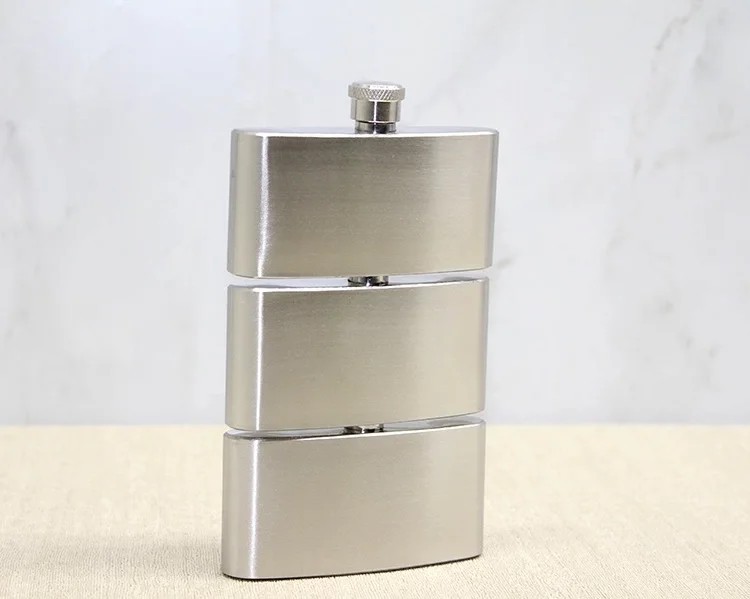 3 Katlı Paslanmaz Çelik Matara 15x10 cm - Taşınabilir İçki ve Sıvı Matarası