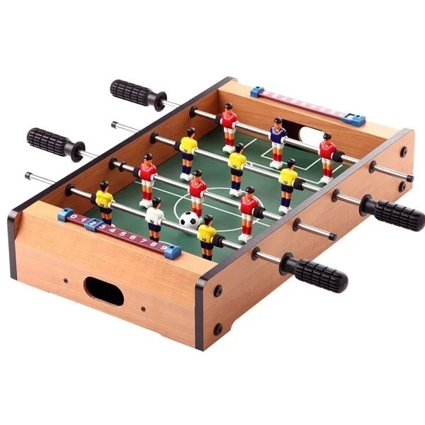 Ahşap Masa Üstü Langırt Oyunu - 50x30 cm Taşınabilir Eğlenceli Futbol Seti