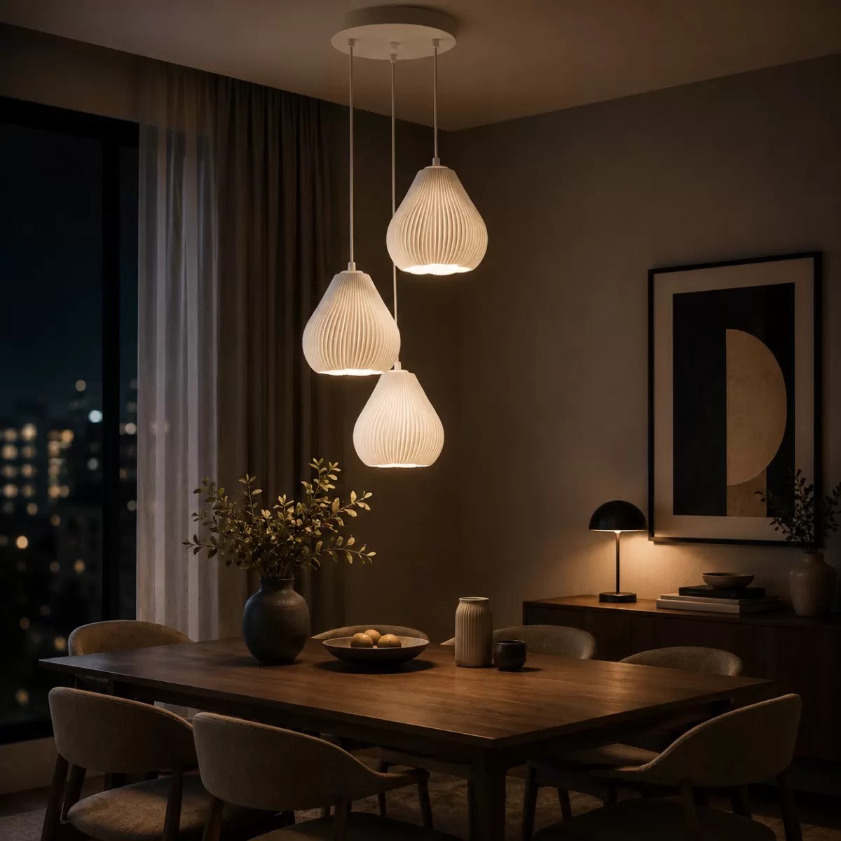 Lumi̇nera Salon Oturma Odasi Üçlü Sarkıt Avize – Salon Aydınlatması 70 Cm