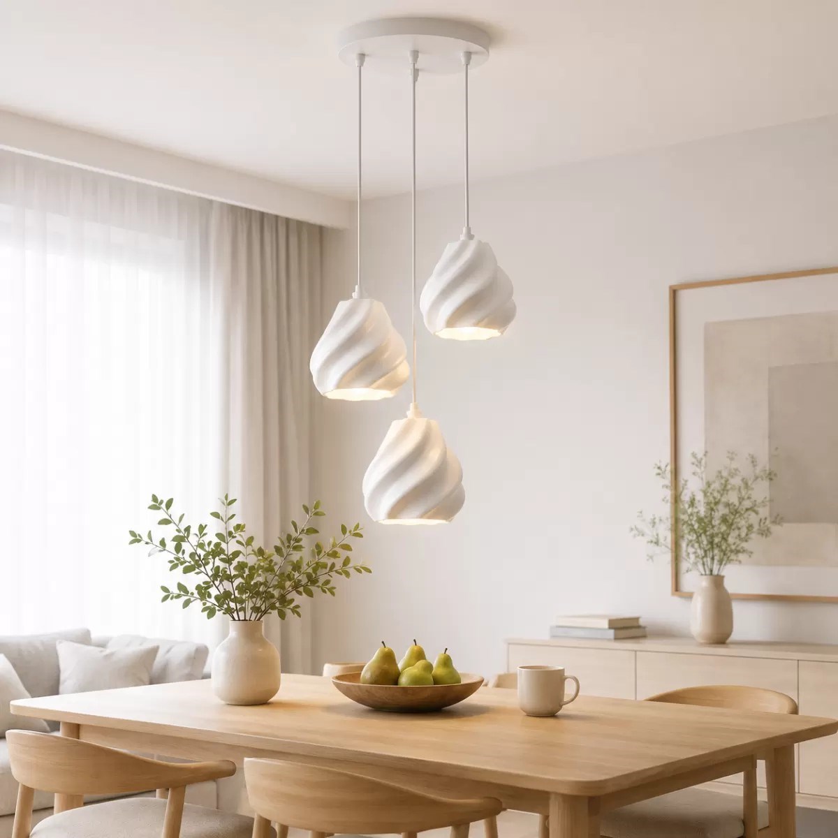 Pumpki̇n Salon Oturma Odasi Üçlü Sarkıt Avize – Salon Aydınlatması 70 Cm