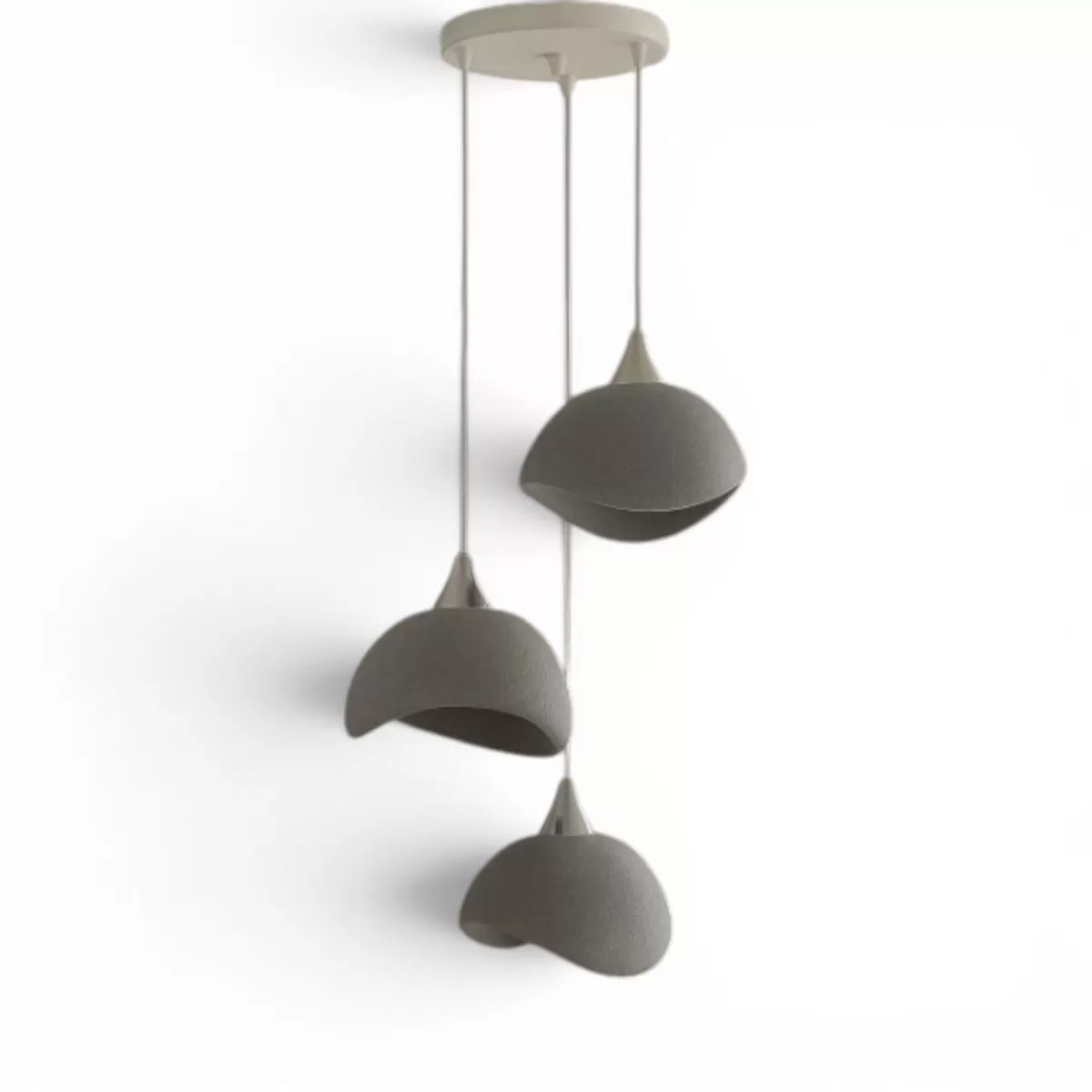 Beton Görünümlü İskandinav Tarzı Salon Oturma Odası 3’lü Avize 32 X 70 Cm Gri